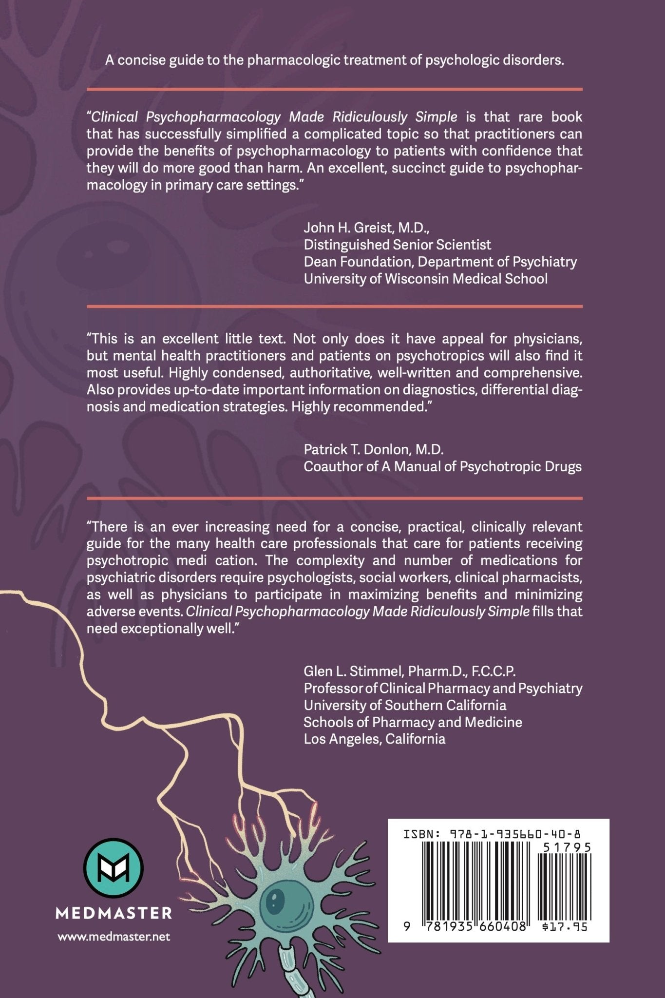 Clinical Psychopharmacology Made Ridiculously Simple - MedMaster